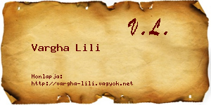 Vargha Lili névjegykártya